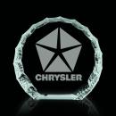 Sure! Here's a product title:

Jade Glass Round Iceberg Paperweight - 4