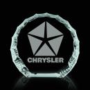 Sure! Here's a product title:

Jade Glass Round Iceberg Paperweight - 4