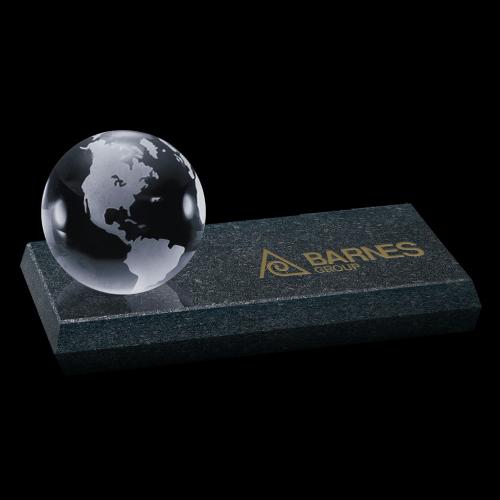 Personalized Gifts - Crystal Globe Paperweight with Granite Base