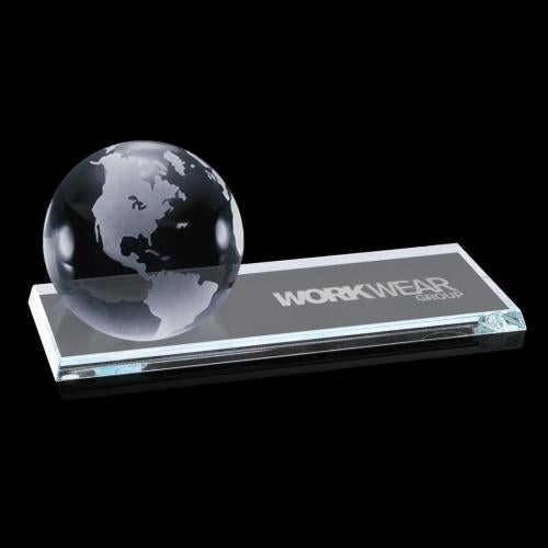 Personalized Gifts - Crystal Globe on Starfire Glass Base