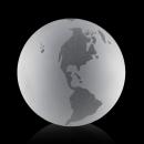 Crystal Globe Paperweight with Frosted Oceans