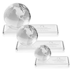 Crystal Globe Paperweight on Starfire Base - Personalized Gifts