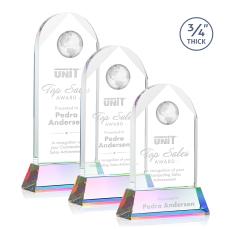 Blake Globe Arch Crystal Award - Prismatic Base - Globe Awards