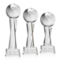 Crystal Globe Award on Elegant Grafton Base - Globe Awards