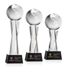 Optical Crystal Globe Award on Base - Globe Awards