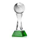Sure! Here's a product title:

Crystal Globe Award on Green Base