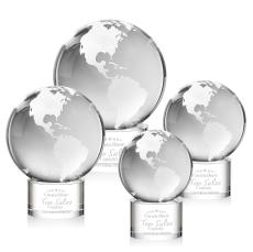 Optical Crystal Globe Award on Marble Base - Globe Awards