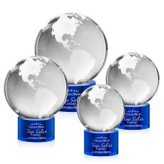 Blue Crystal Globe Award on Marvel Base - Corporate Awards
