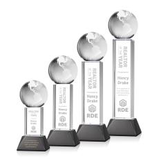 Crystal Globe Award on Black Stowe Base - Globe Awards