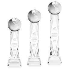 Crystal Globe Award on Elegant Base - Globe Awards
