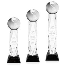Crystal Globe Award on Elegant Black Base - Corporate Awards