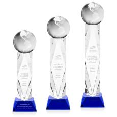 Crystal Globe Award on Blue Toscana Base - Globe Awards