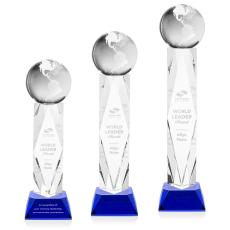 Crystal Globe Award on Blue Toscana Base - Corporate Awards