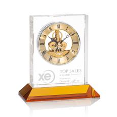 Ashland Crystal Clock with Base - Crystal Clocks