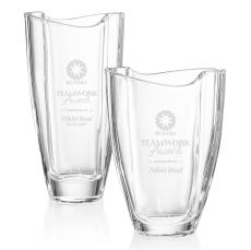 Ainsley Barrel Vase - Lead-Free Crystal - Trophies