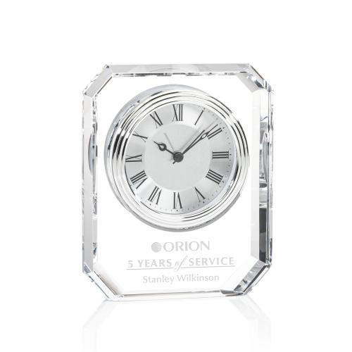 Crystal Clocks - Westford Crystal Clock - Elegant Octagon Design
