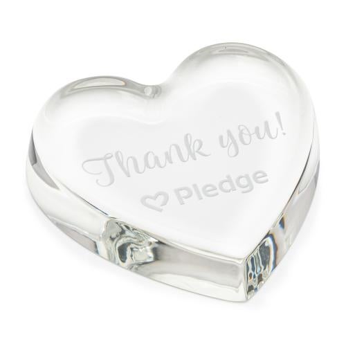Starfire Crystal Heart Paperweight Personalized Gifts - Starfire Crystal Heart Paperweight