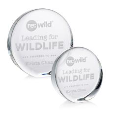 Certainly! Here's a product title:  Elegant Crystal Standing Disk Award - Personalized Gifts