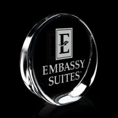 Certainly! Here's a product title:  Elegant Crystal Standing Disk Award - Personalized Gifts