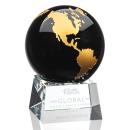 Certainly! Here's a product title for you:

Elegant Crystal Globe Award - Black Finish