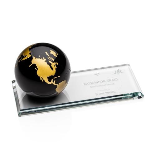 Trophies - Corporate Awards - Globe Awards - Elegant Crystal Globe Recognition Award