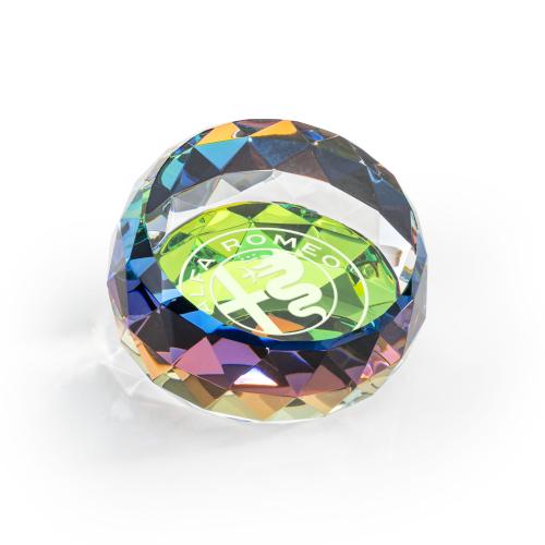 Personalized Gifts - Multifaceted Crystal Paperweight - Prismatic Magic