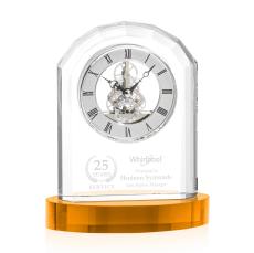 Birkdale Arch Crystal Clock on Base - Crystal Clocks